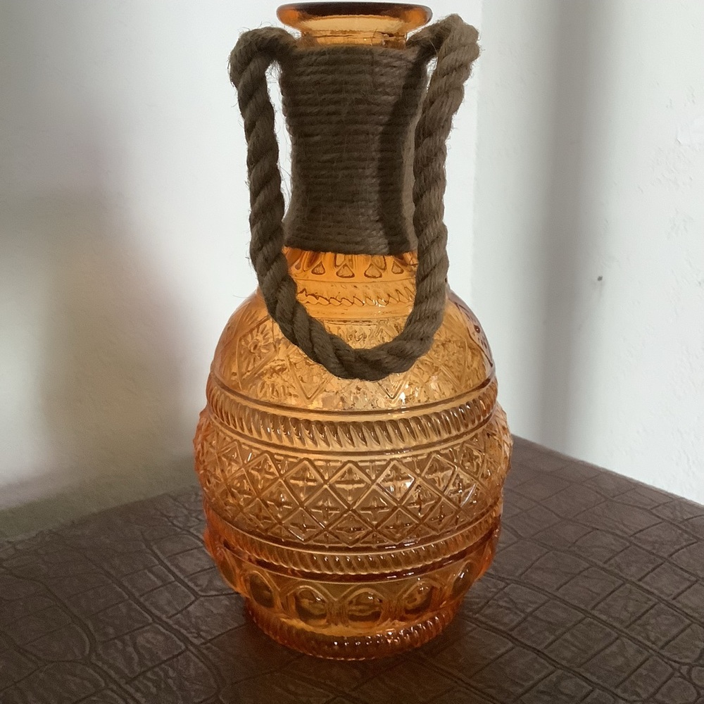 9” Amber glass decanter